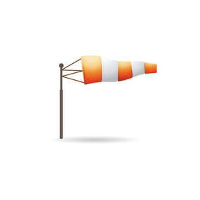 Orange White Wind Sock with pole