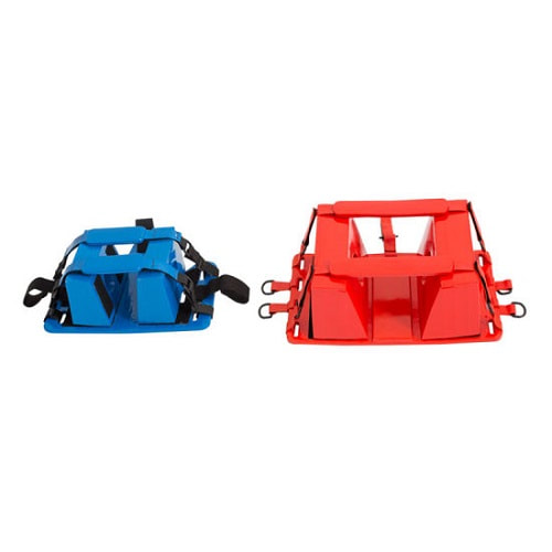 blue and red head immobiliser