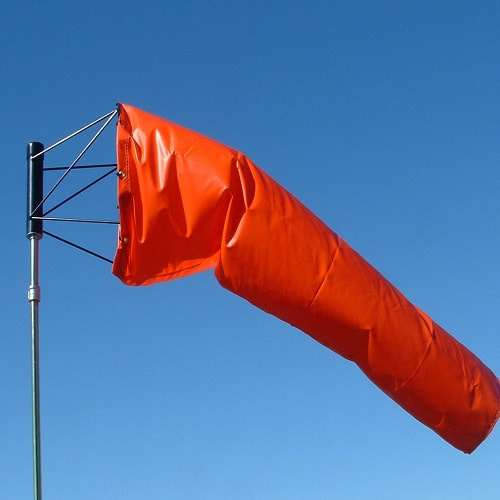 orange color windsock with frame